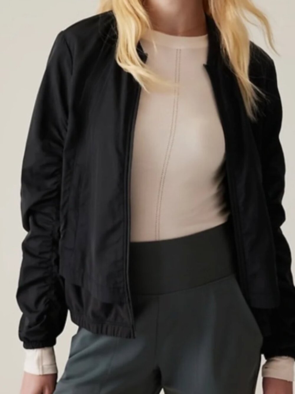 Athleta Black Zip-Up Wayfarer Jacket sz Large